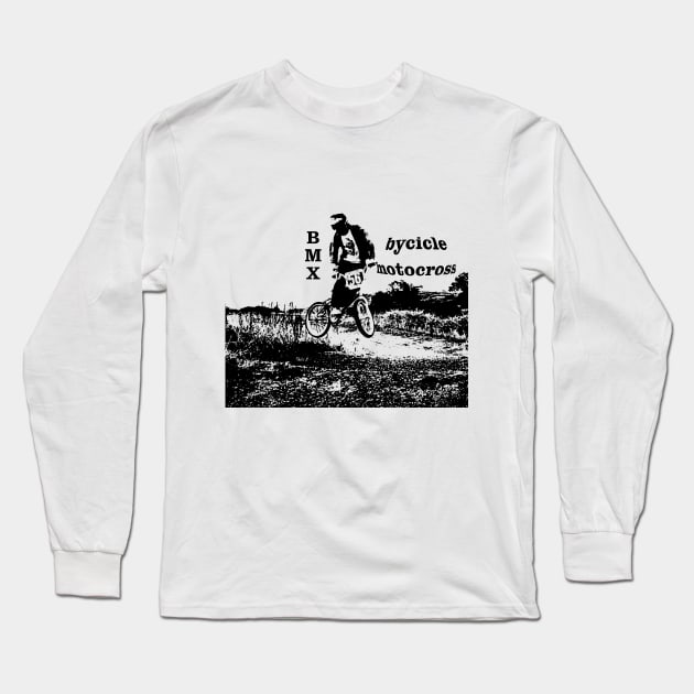 bmx bicycle motocross Long Sleeve T-Shirt by rickylabellevie